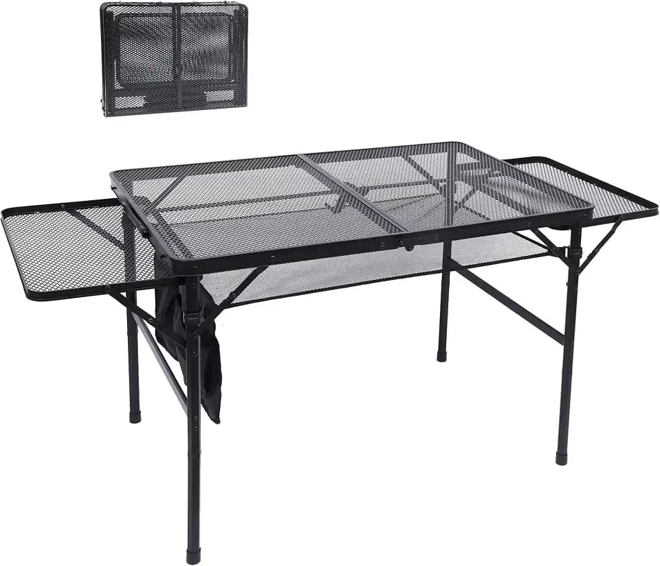 Nice C Metal Folding Grill Table, Camping Tailgate Grill Station