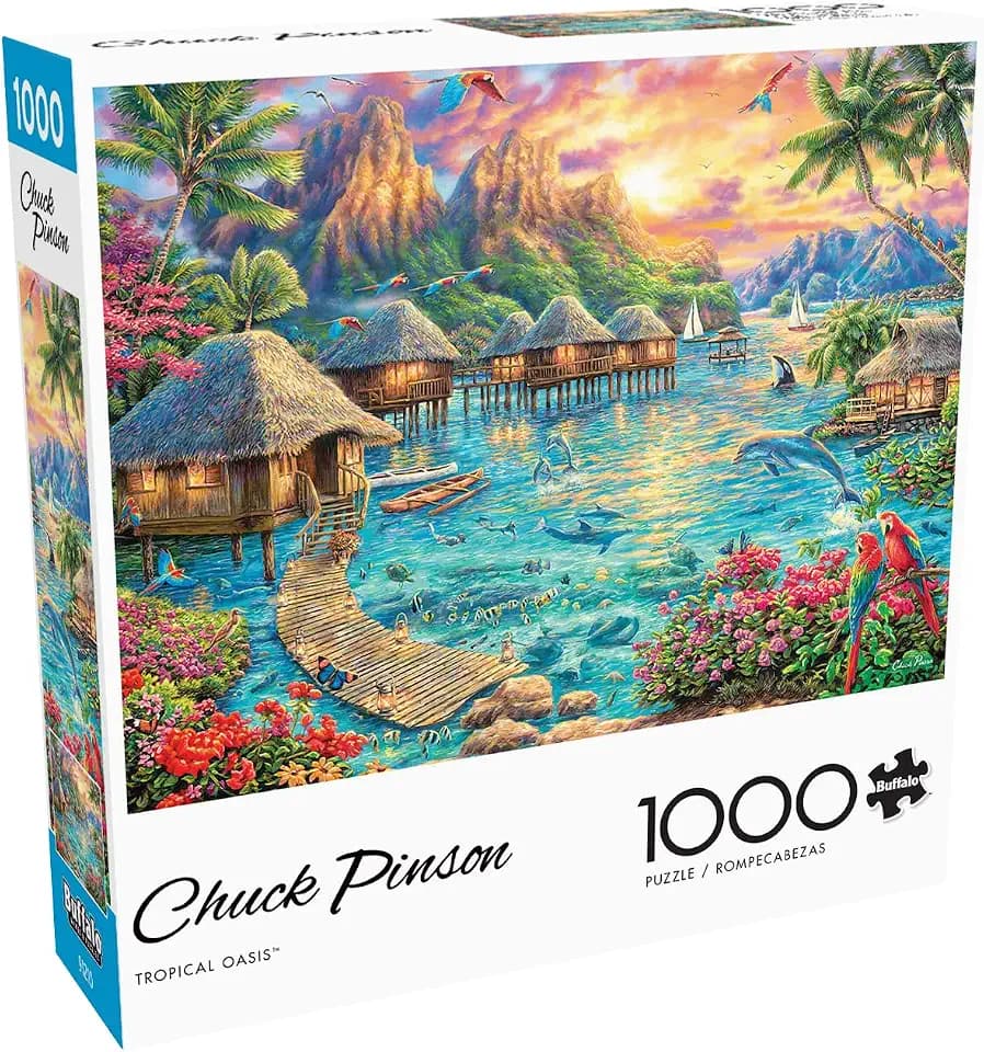 Buffalo Games Chuck Pinson Tropical Oasis 1000 Pc Jigsaw Puzzle for Adults