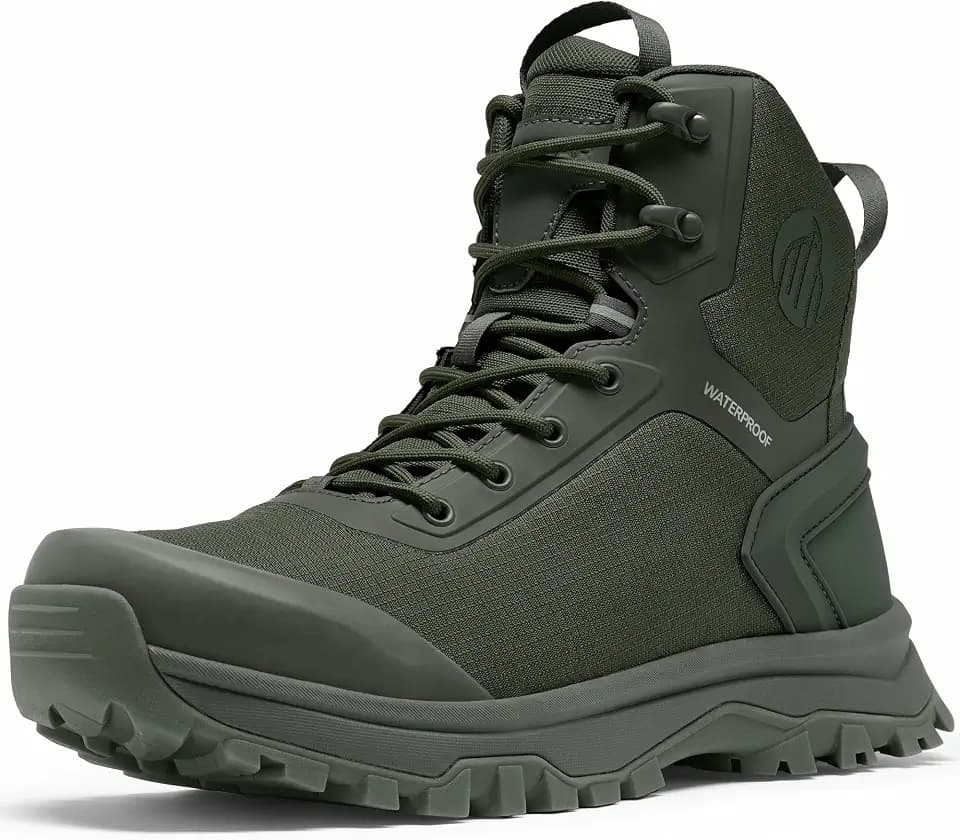 Coostar Tactical Boots for Men Lightweight Work Boot Side Zipper Waterproof