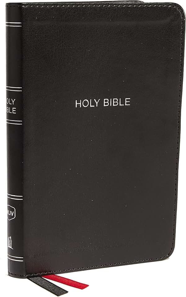 NKJV, Thinline Bible, Compact, Leathersoft, Black, Red Letter, Comfort Print: Holy Bible, New King James Version