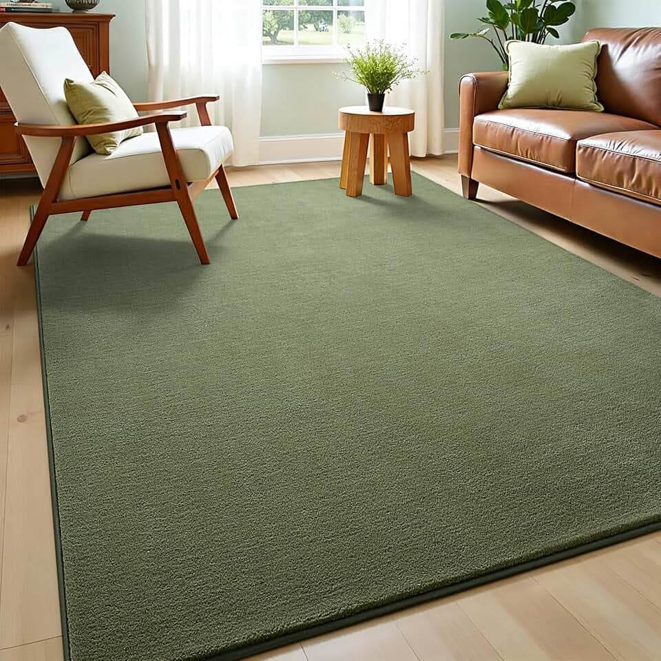Vasofe 4x6 Soft Rugs for Living Room Bedroom, Sage Green Modern Dorm Rug