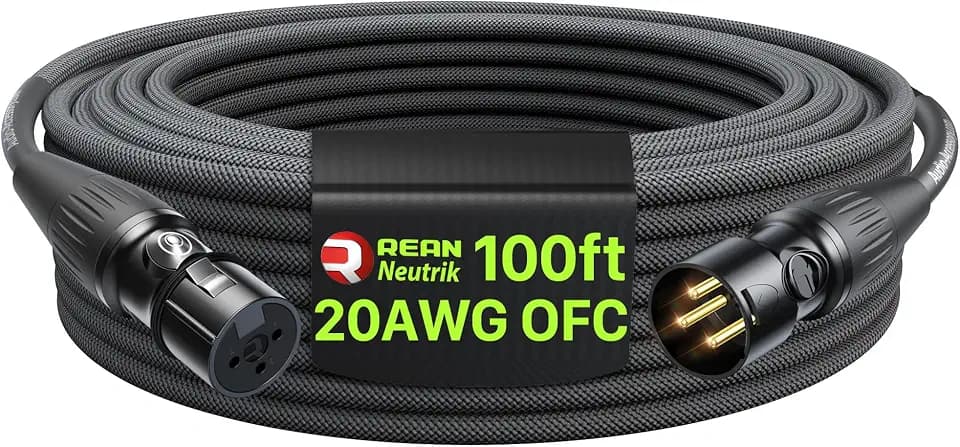 AA AUDIO ACCESSORY XLR Cables 100ft, 20AWG OFC Dual Shielded Mic Cord