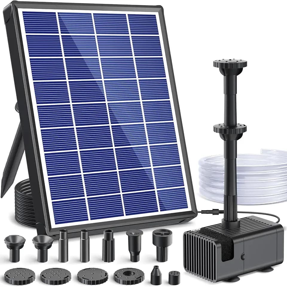 POPOSOAP 6,5W Solar Springbrunnen für Außen Teich, Vogelbad