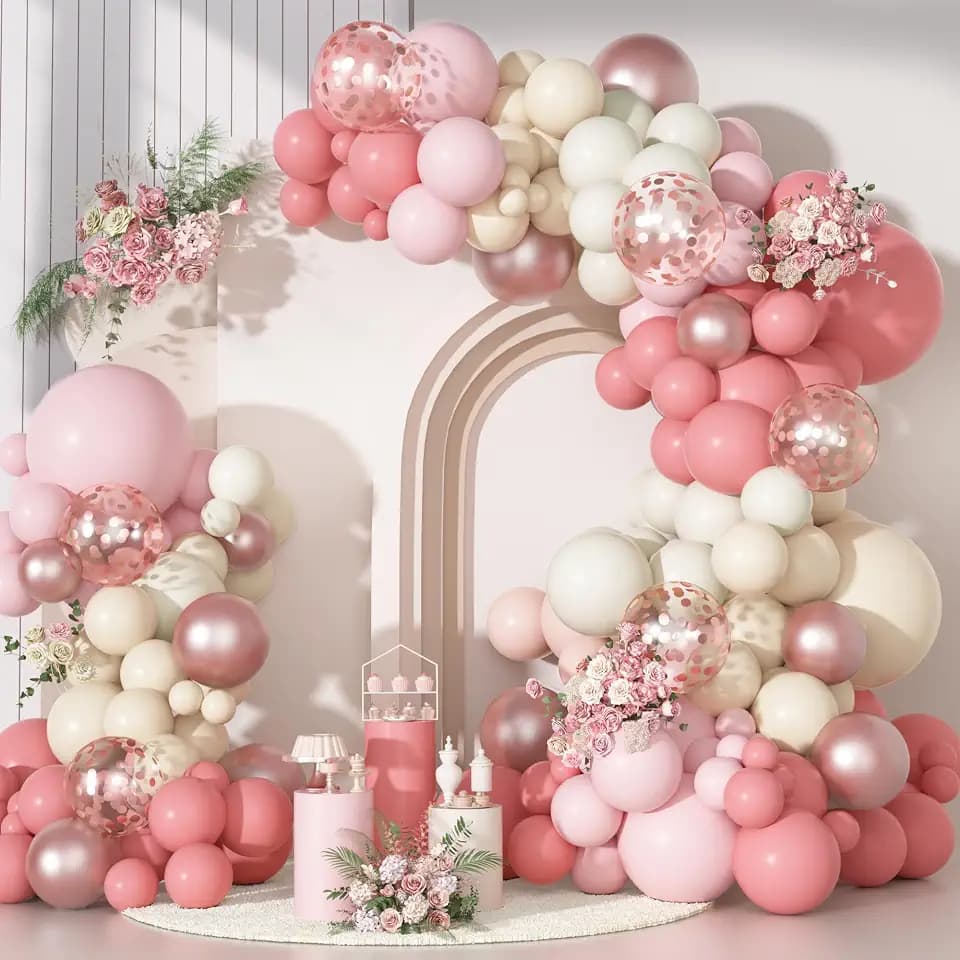 Ouddy Party Dusty Pink Balloons Arch Garland Kit 18 12 10 5 Inch