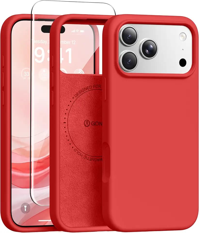GONEZ for iPhone 18 Pro Max Case/iPhone 17 Pro Max Case, Red