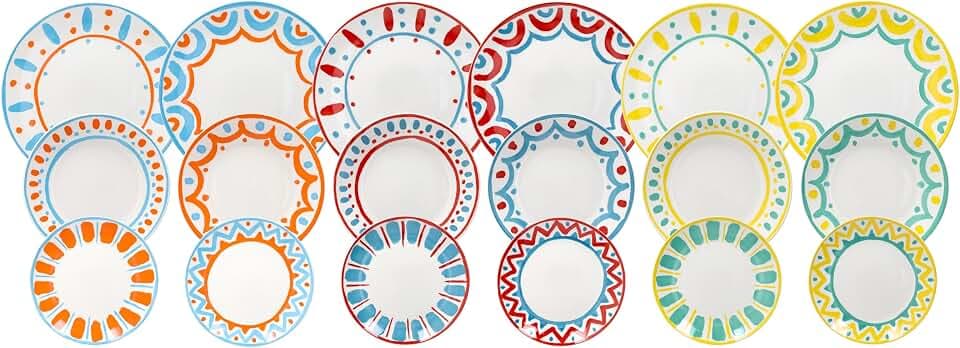 Tognana Vietri, 18-teiliges Geschirrset für 6 Personen, Porzellan, Multicolor