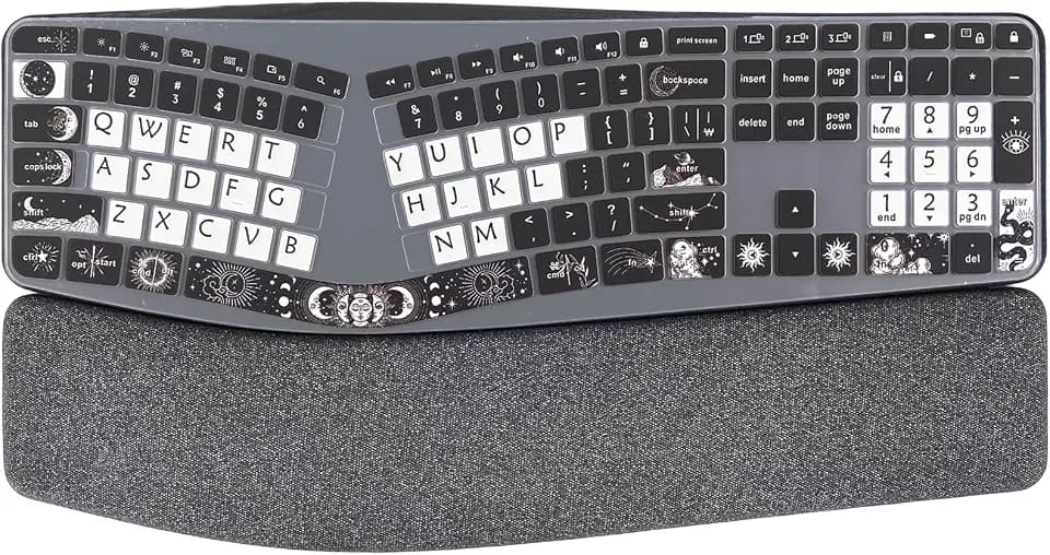 Cute Silicone Keyboard Cover for Logitech Ergo K860 Ergonomic Keyboard, US Layou, Sun and Moon
