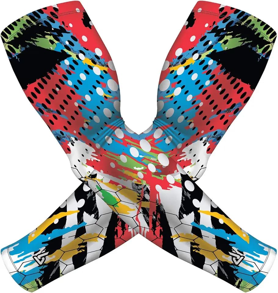 B-Driven Sports Cooling Compression Arm Sleeves Forearm UV Protection Pair