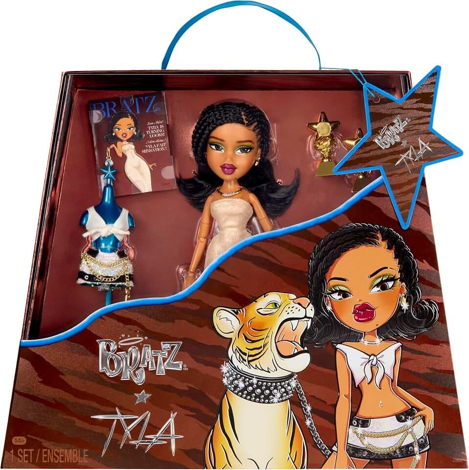 Bratz x Tyla Fashion Doll, Special Collector Edition with 2 Fashion Looks, Accessories, and Pet Tiger