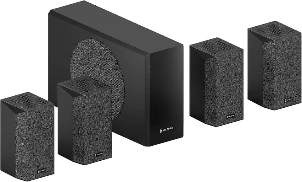 Valerion ThunderBeat 4.1.2, Wireless Dolby Atmos Surround Sound System with Subwoofer, 720W Power, 4 Wireless Surround Speaker, 360° Dome Sound, <30ms Latency, Home Theater Sound System for Projectors