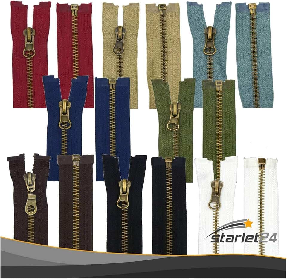 Starlet24® Reißverschluss Metall 5mm teilbar, Reißverschlüsse mit Metall-Zähne für Jacken & Taschen - Weiß 40 cm