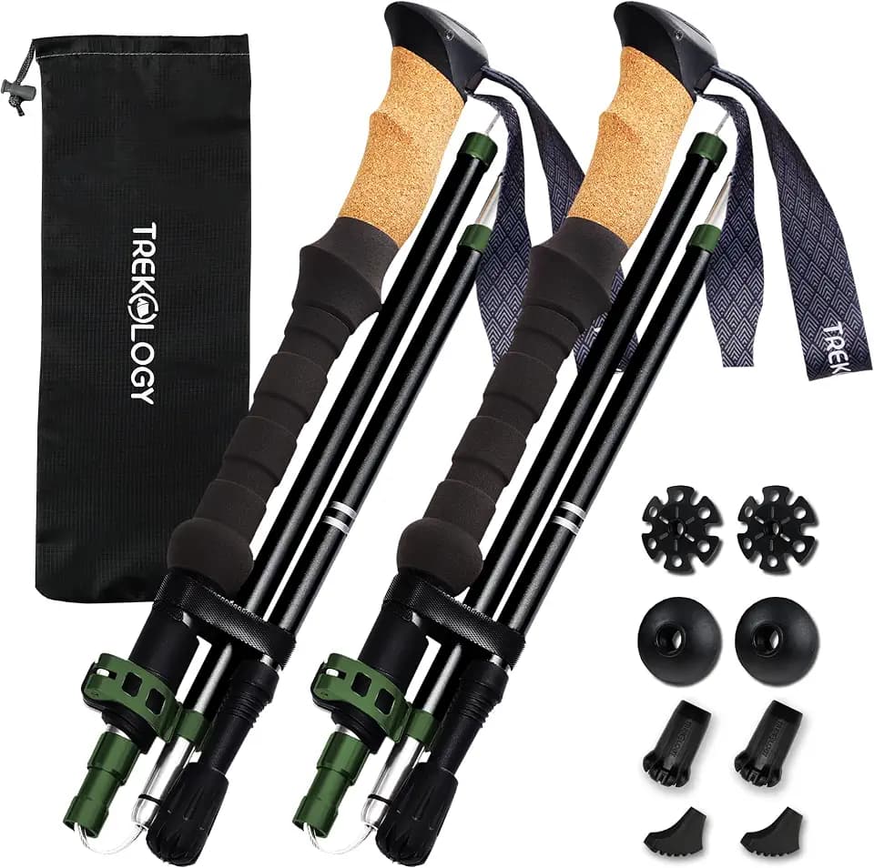 Trekology Trek-Z Cork Grip Collapsible Lightweight Hiking Trekking Poles