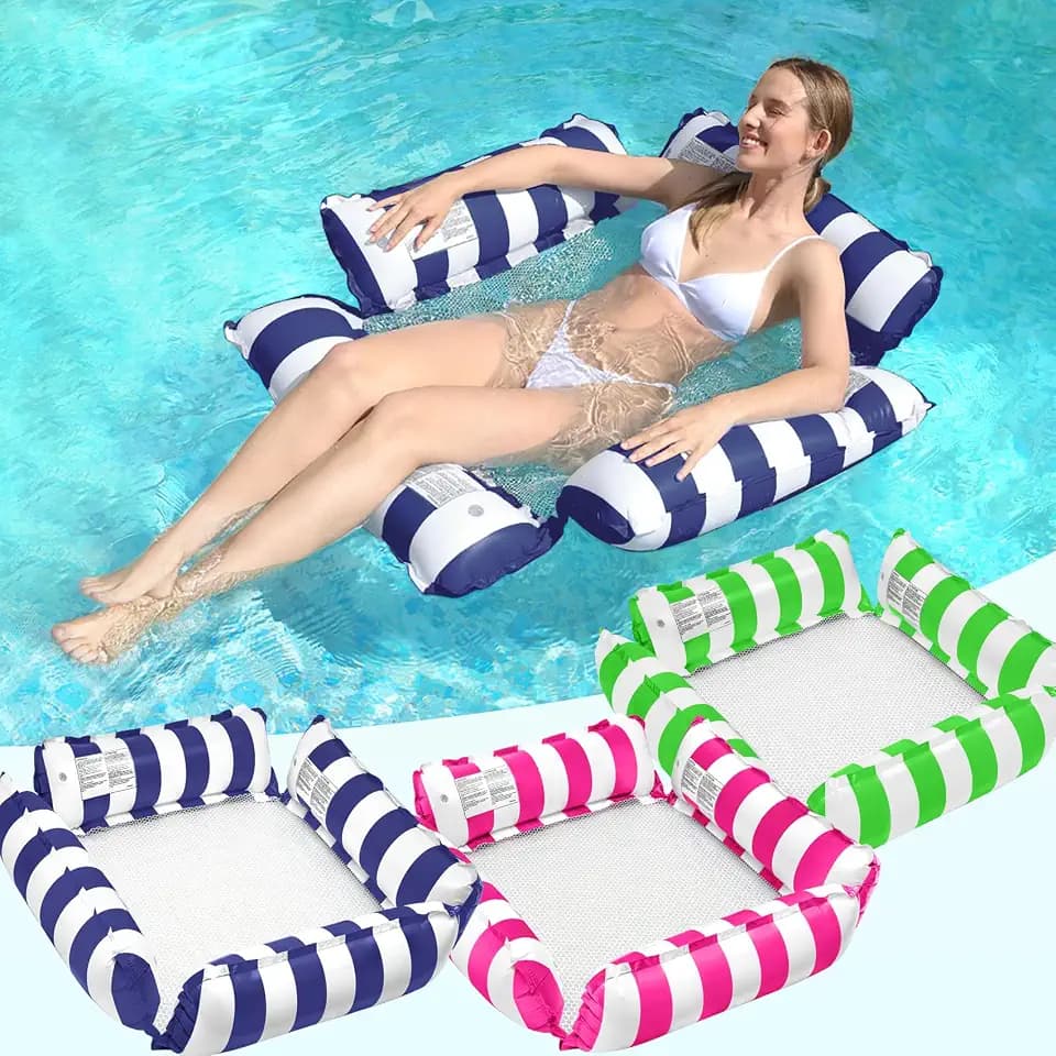 Korlon Tec Inflatable Pool Floats Adult, 3Pack/2Pack/1Pack Pool Hammock