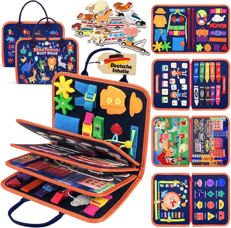 ZOOI Busy Board Montessori Spielzeug ab 1 2 Jahr, Busy Book ab 1 2 3 Jahre