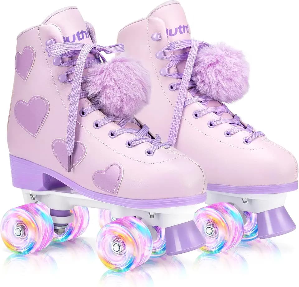 Ruthfot Women's Classic Roller Skates, Light up Wheels