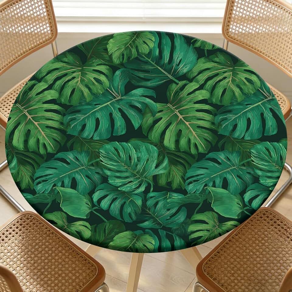 Round Fitted Table Cloth with Elastic Fits 38"-42" Round Tables
