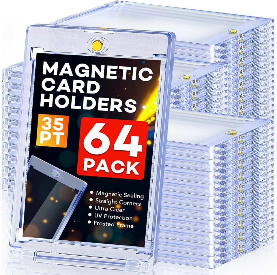 ZENOWICK 64ct Magnetic Card Holders, 35pt One Touch Card Holder