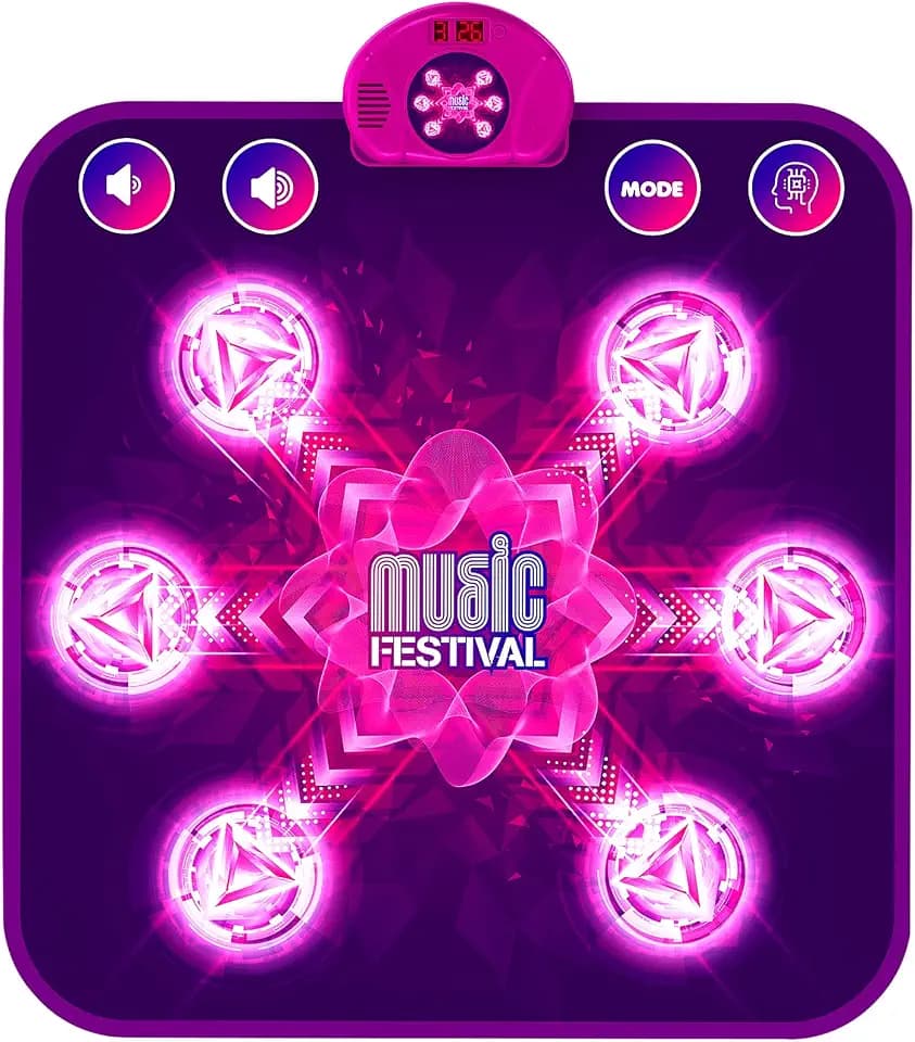 LEAPRCSTORE Tanzmatte für Kinder ab 4-12 Jahre, Spielzeug Geschenke für Mädchen, Musikmatte mit 6 Leuchtenden Pfeilen, 5 Spielmodi und LED Anzeige, Weihnachten Geburtstag für Junge & Mädchen