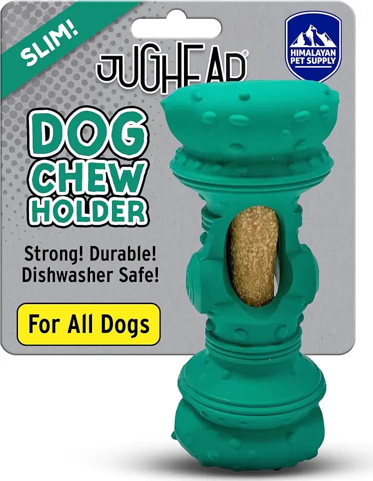 Himalayan Dog Chew Jughead Slim Dog Chew Holder, Secures Chews for Dogs, Chew Smarter and Longer, Stimulate Your Dog, Holds Yak Chews or Bully Sticks, 1 Dog Toy