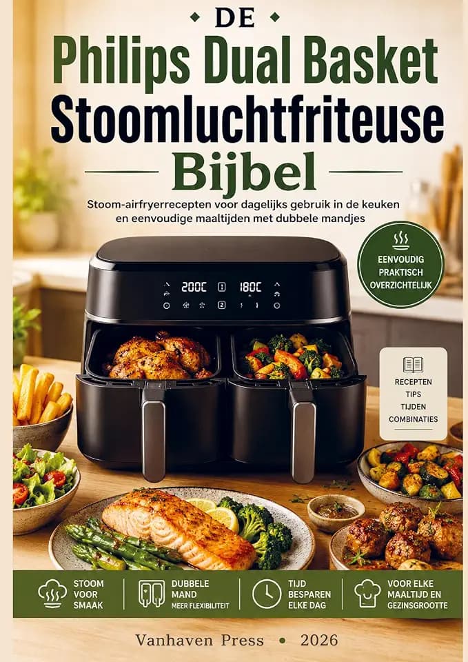 Philips Dual Basket Stoomluchtfriteuse Bijbel: Stoom-airfryerrecepten voor dagelijks gebruik in de keuken en eenvoudige maaltijden met dubbele mandjes