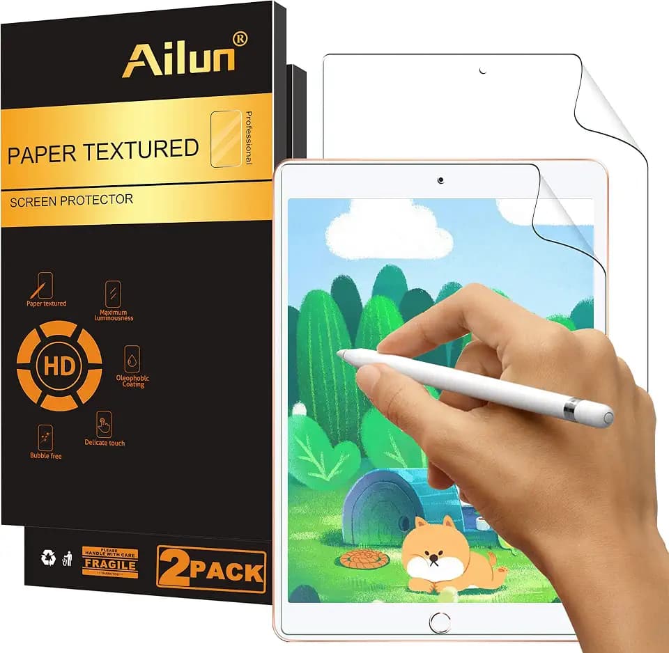 Ailun 2 Pack Paper Textured Screen Protector for iPad 9/8/7, 10.2 Inch
