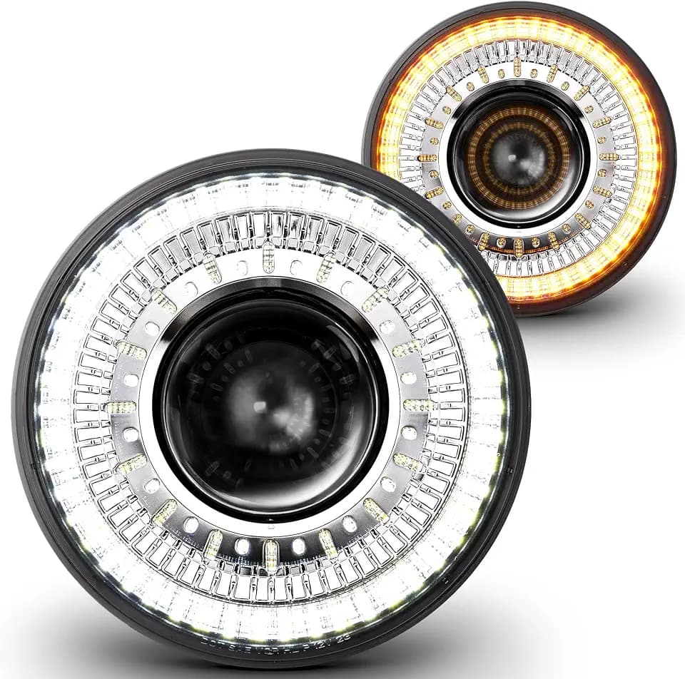 TRUE MODS 7 Inch LED Headlights Round for 2007-2018 Jeep Wrangler JK H6024