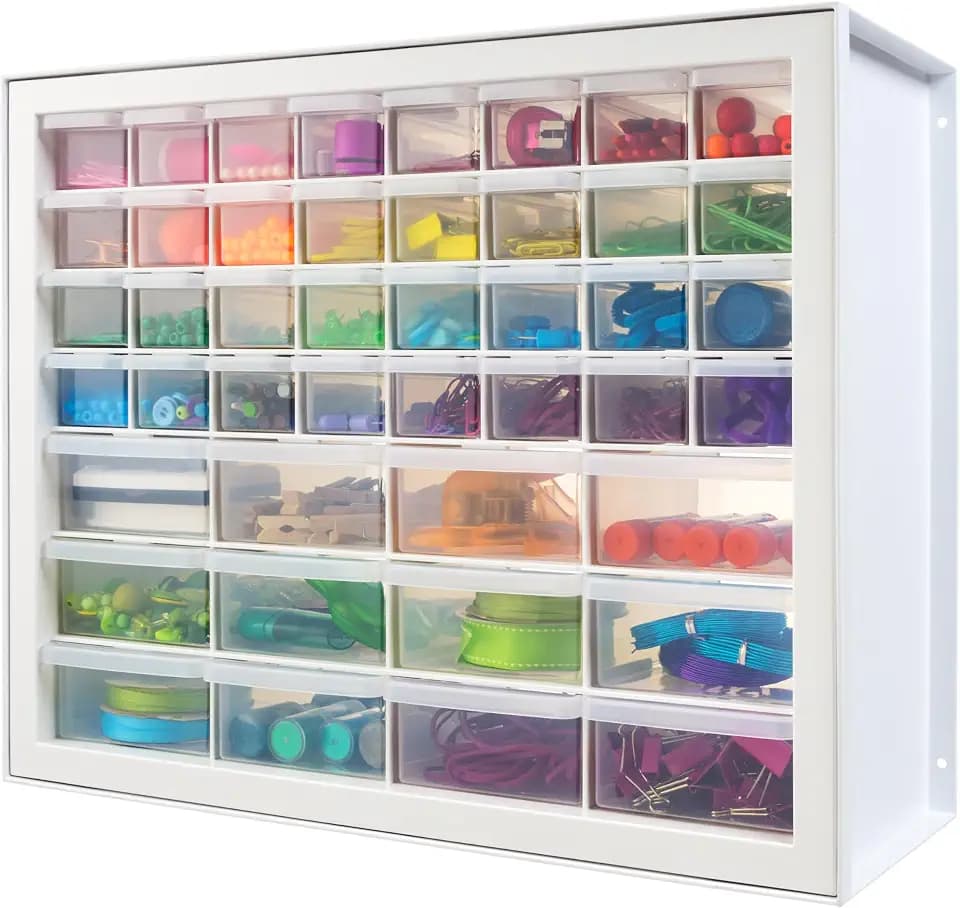 IRIS USA 44-Drawer Small Parts Storage Cabinet, Crafts, Made in USA, White
