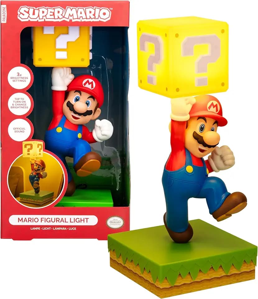 Paladone Super Mario Diorama Lampe – 35 cm Touch-Lampe mit 3 Helligkeitsstufen & Originalsound, USB-betriebene Deko für Schlafzimmer & Gaming-Zimmer – Offizielles Nintendo Sammlerstück