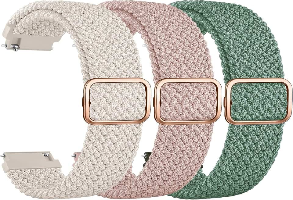 3 Stück Elastische Uhrenarmbänder 22mm 20mm Armband,Verstellbarer Schnalle