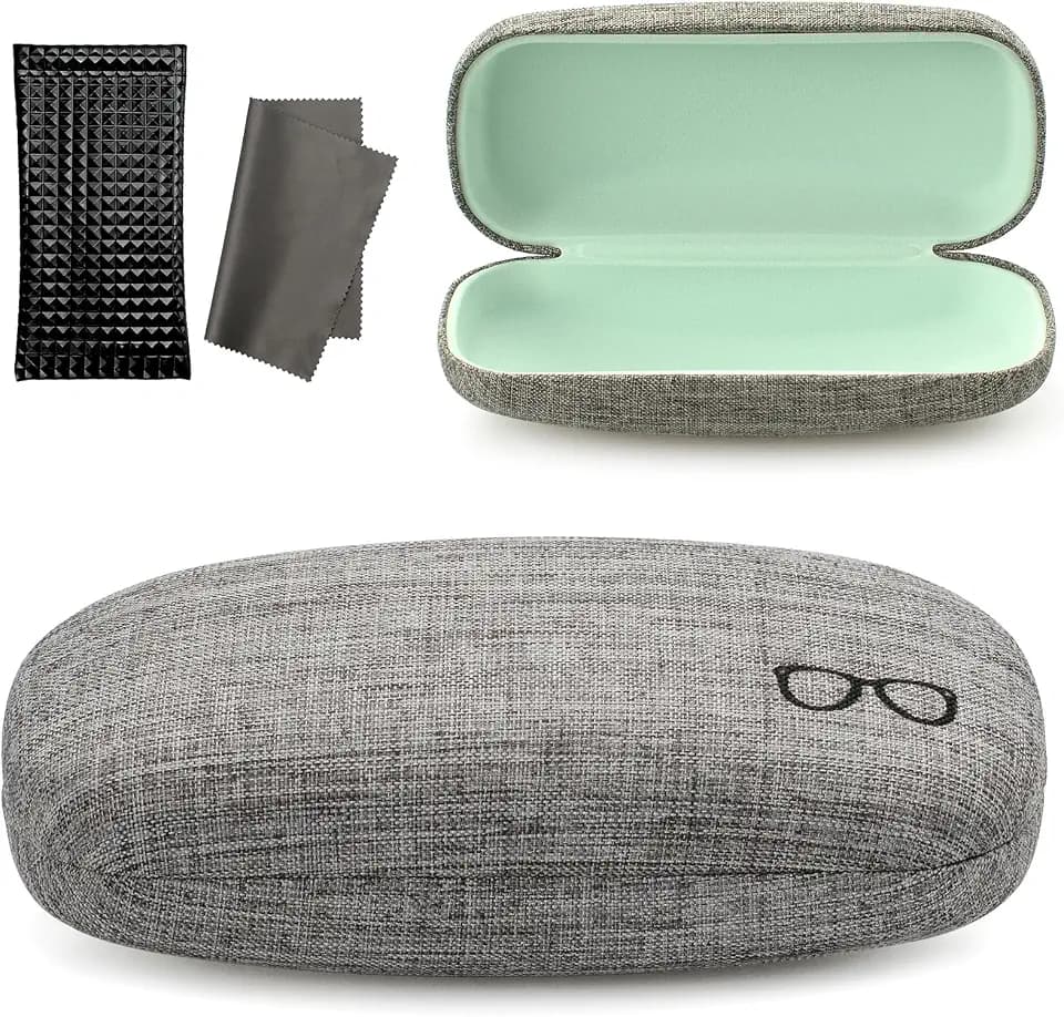 Vemiss Hard Shell Eyeglasses Case Linen Fabrics Large Sunglasses Case Concise