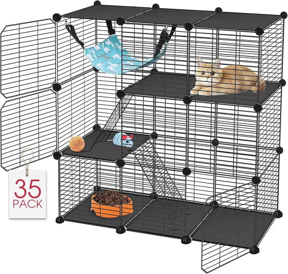 VISCOO Cat Cage, 3-Tier DIY Catio Cat Enclosures, 36"x16"x36" Cat Playpen