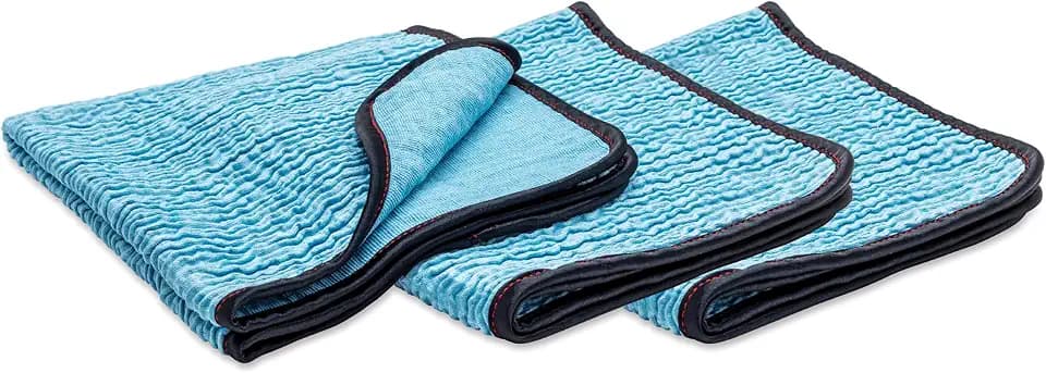 Griot's Garage PFM Crinkle Glass Towels for Car Detailing, Streak-Free Cleaning for Windows, Windshield, Mirrors, and More, 16" x 16", 55583, Set of 3