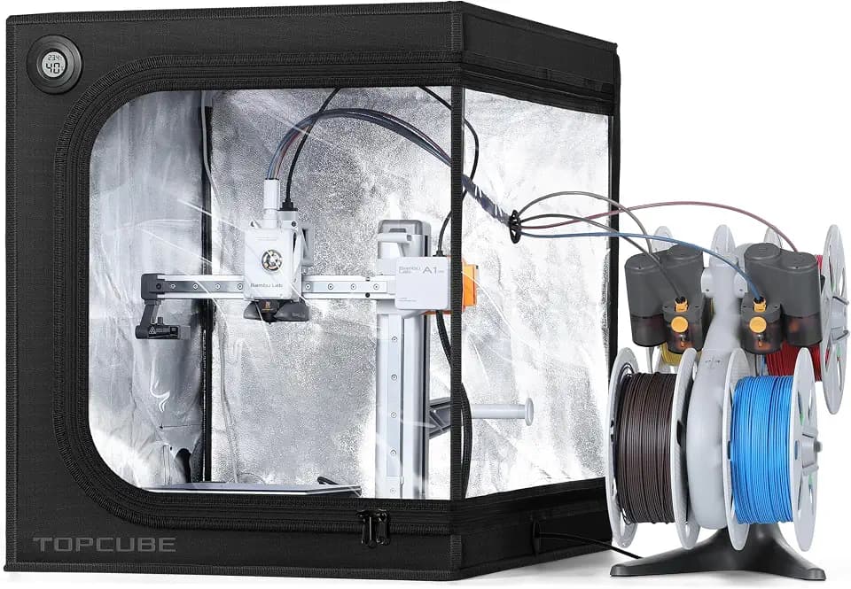 TOPCUBE 3D Printer Enclosure for Bambu Lab A1 Mini with LED Light Black