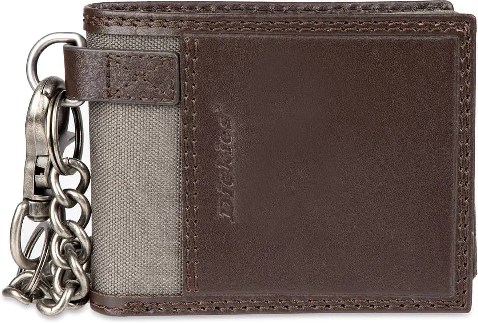 Dickies Men's RFID Everyday Leather Bifold Chain Wallet Black