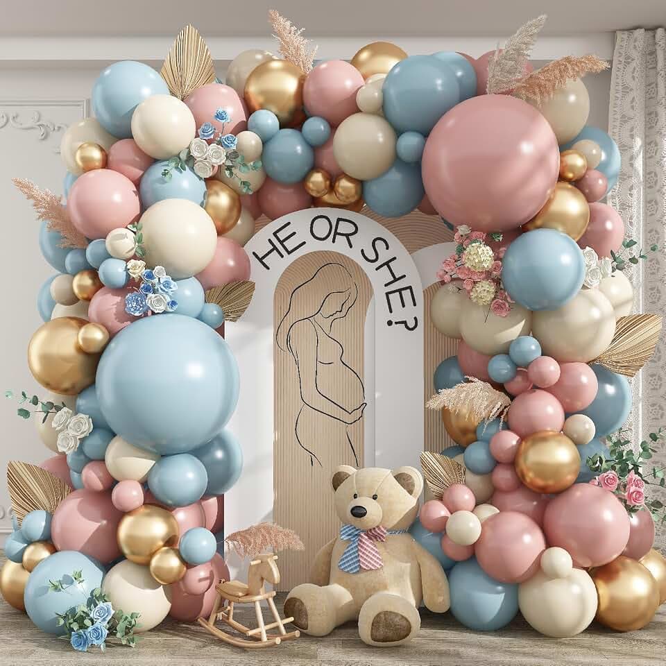 Gender Reveal Balloons Arch Kit, 100 PCS Boy or Girl Birthday Party Balloon