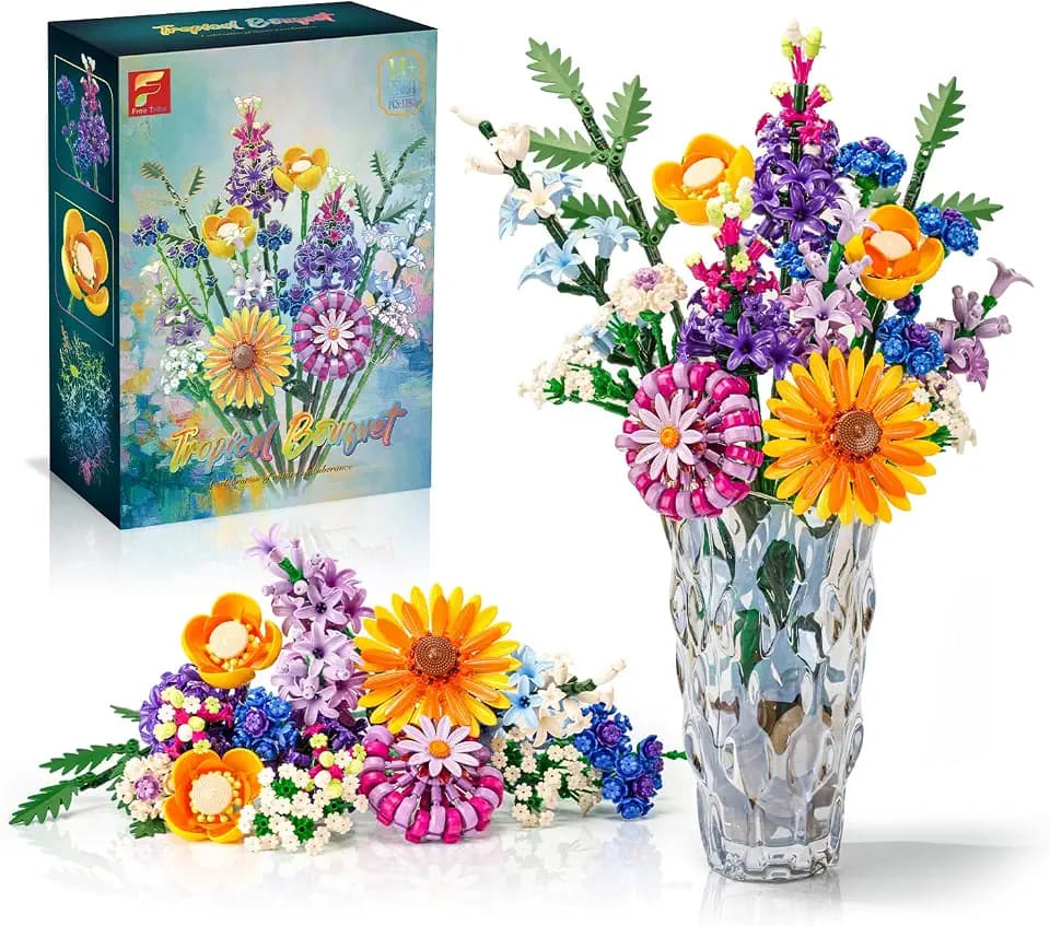 Sunflower Building Blocks Set (1183PCS) - Lego Compatible Flowers for Adults, Home Decor, for Women & Teen Girls, Making It an Ideal Gift for Valentine's Day & Mother's Day.