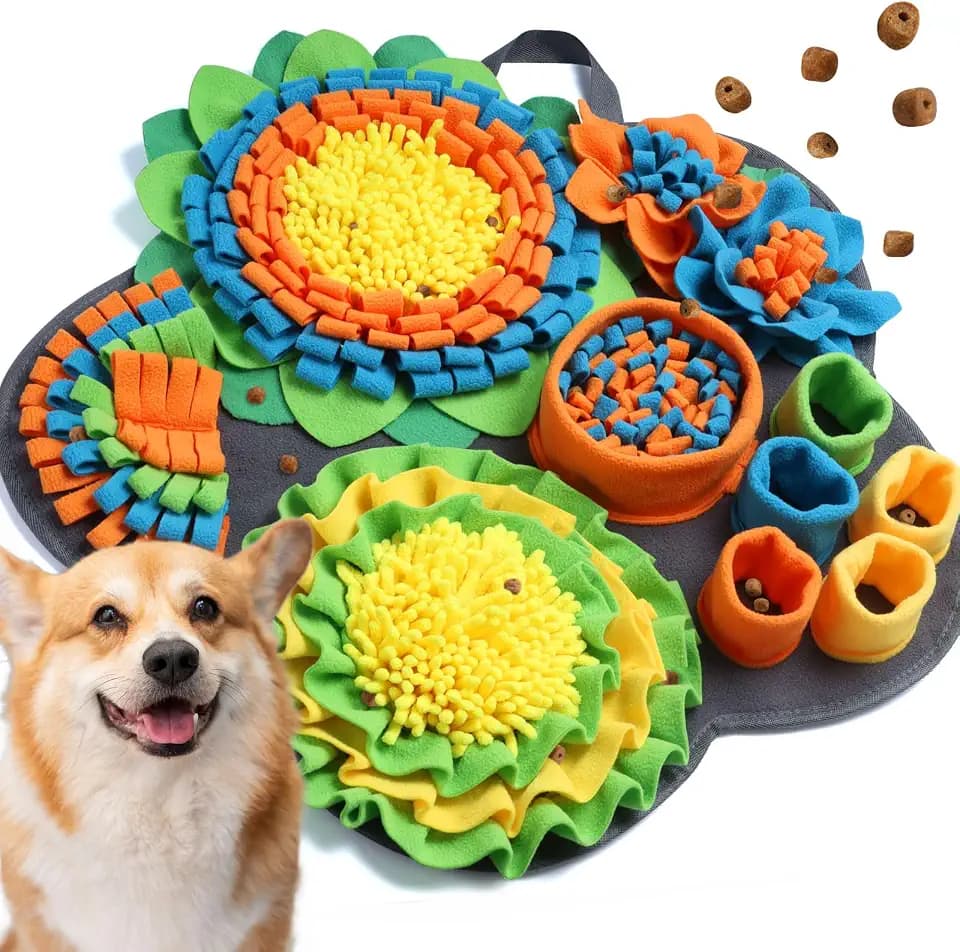Hund Schnüffelteppich, Schnüffelteppich für Hunde Waschbar Schnüffelmatte Trainingsmatte Riechen Trainieren für kleine und mittelgroße Hunde