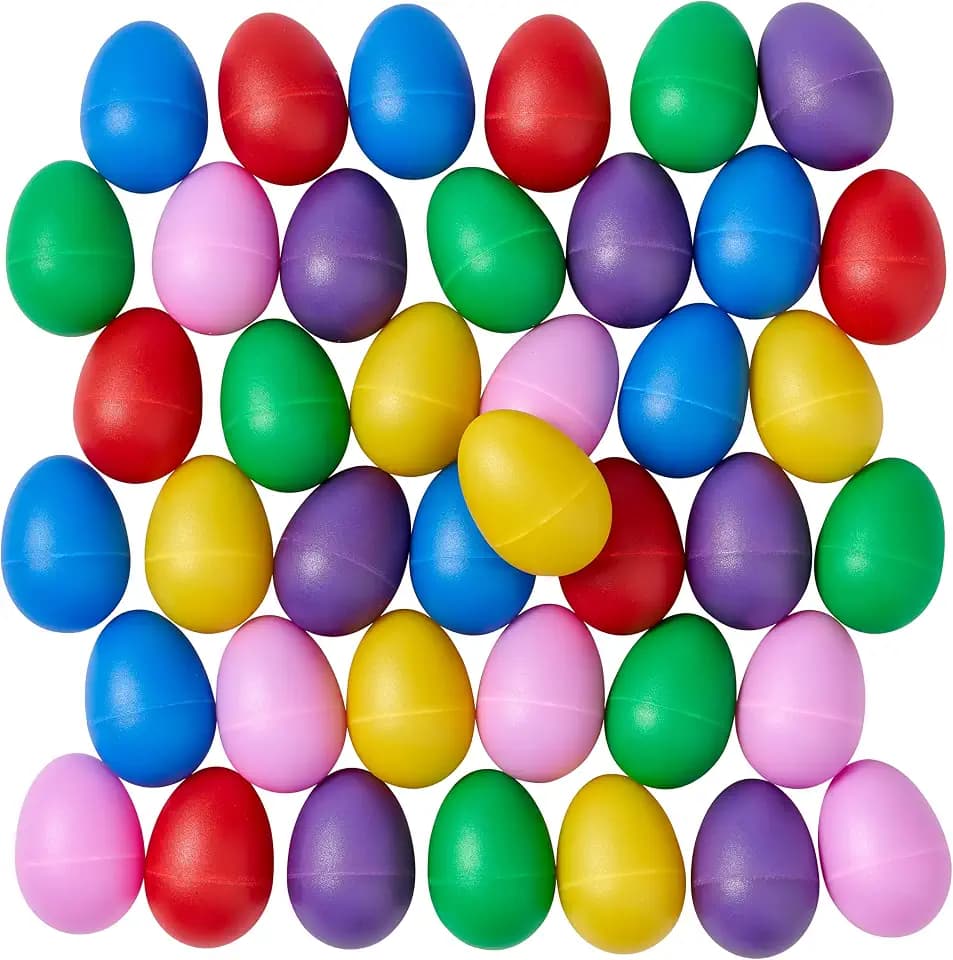 THE TWIDDLERS 40er Set Ei Maracas (5,6 cm) - Bunte Rasseleier aus Kunststoff als Musikspielzeug, Mitgebsel und Ostergeschenke für Kinder