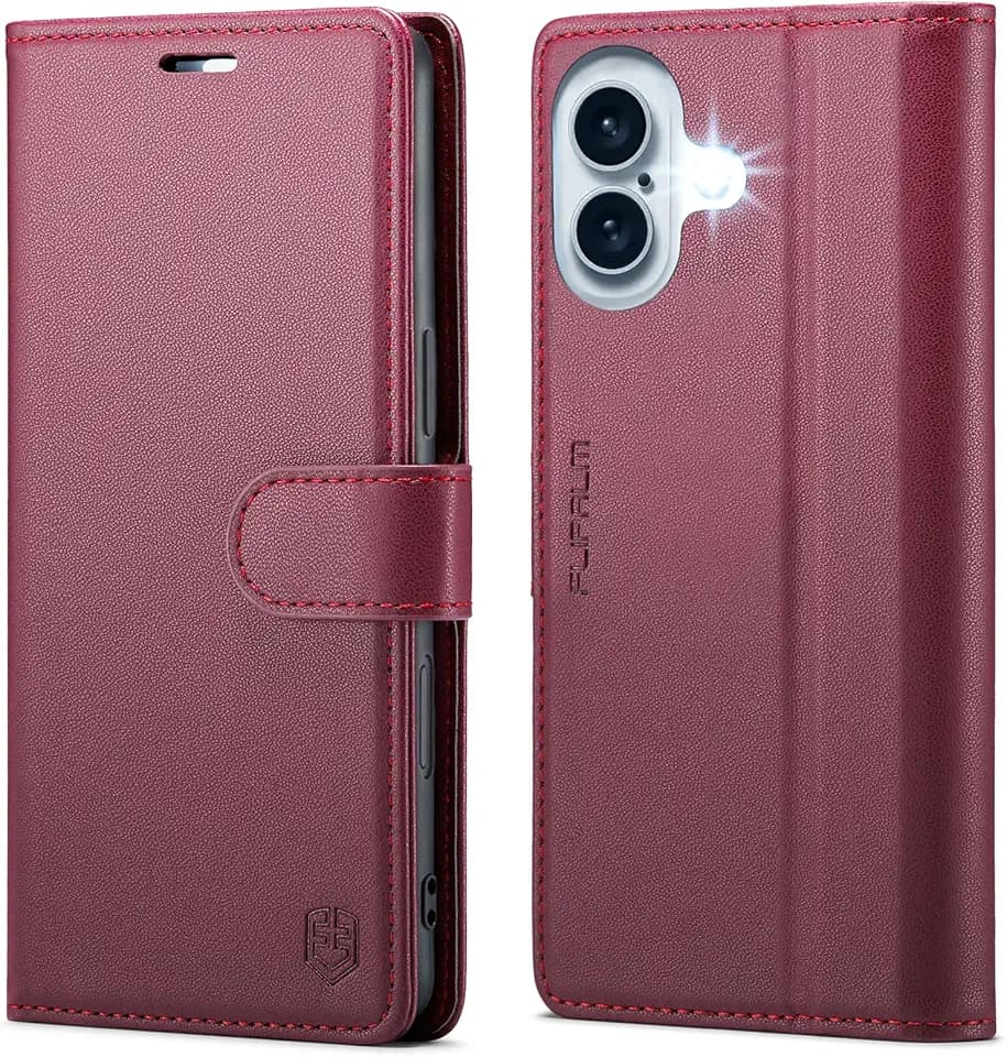 FLIPALM Wallet Case for iPhone 16 Plus 6.7'', Red