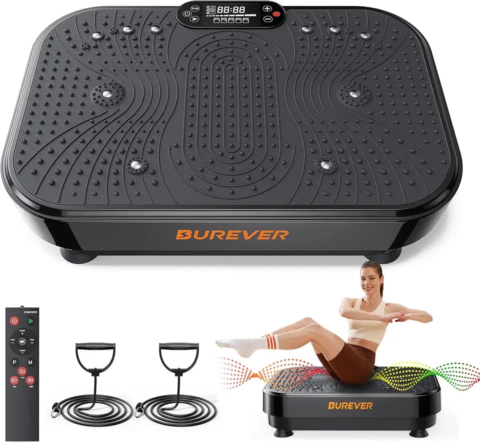 Vibration Plate Exercise Machine, Full Body Vibration Plate for Lymphatic Drainage, 99 Adjustable Speeds, Power Vibration Fitness Platform for Weight Loss & Fitness, Women Men