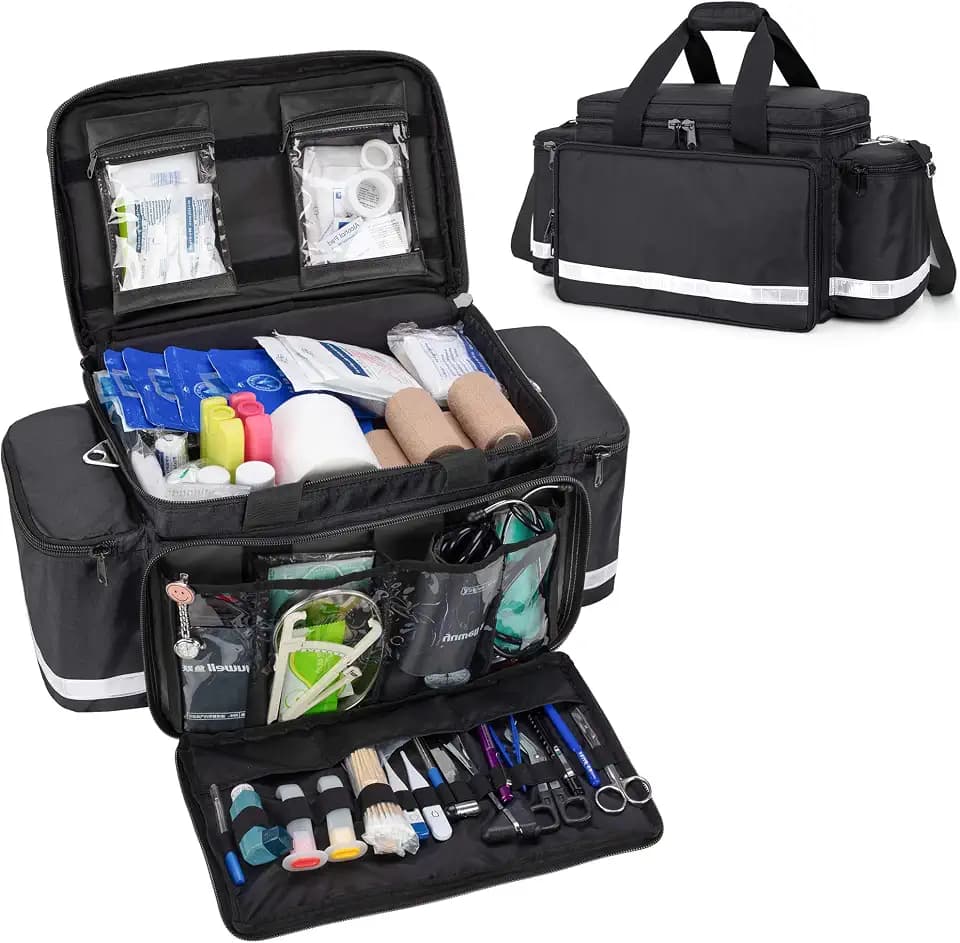 Trunab Professionelle Große Notfalltasche für Rettungskräfte, Schwarz