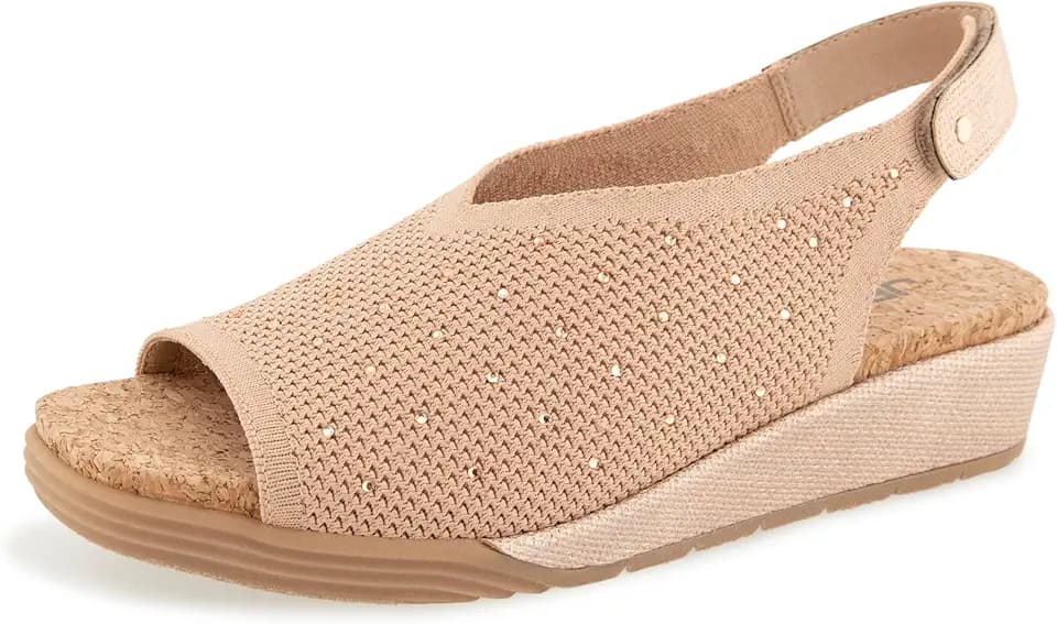 JBU Women's Clarisse Casual Slingback Wedge Sandal