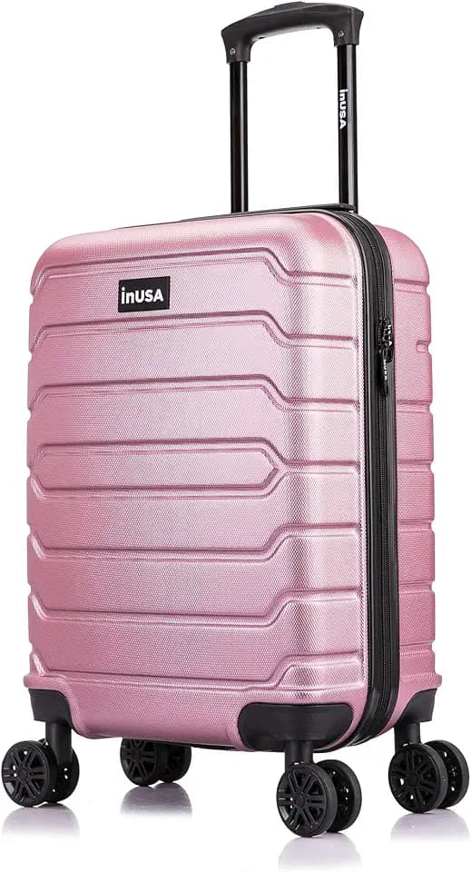 InUSA Trend Plastic Carry-On Luggage, Rose Gold (IUTRE00S-ROS)