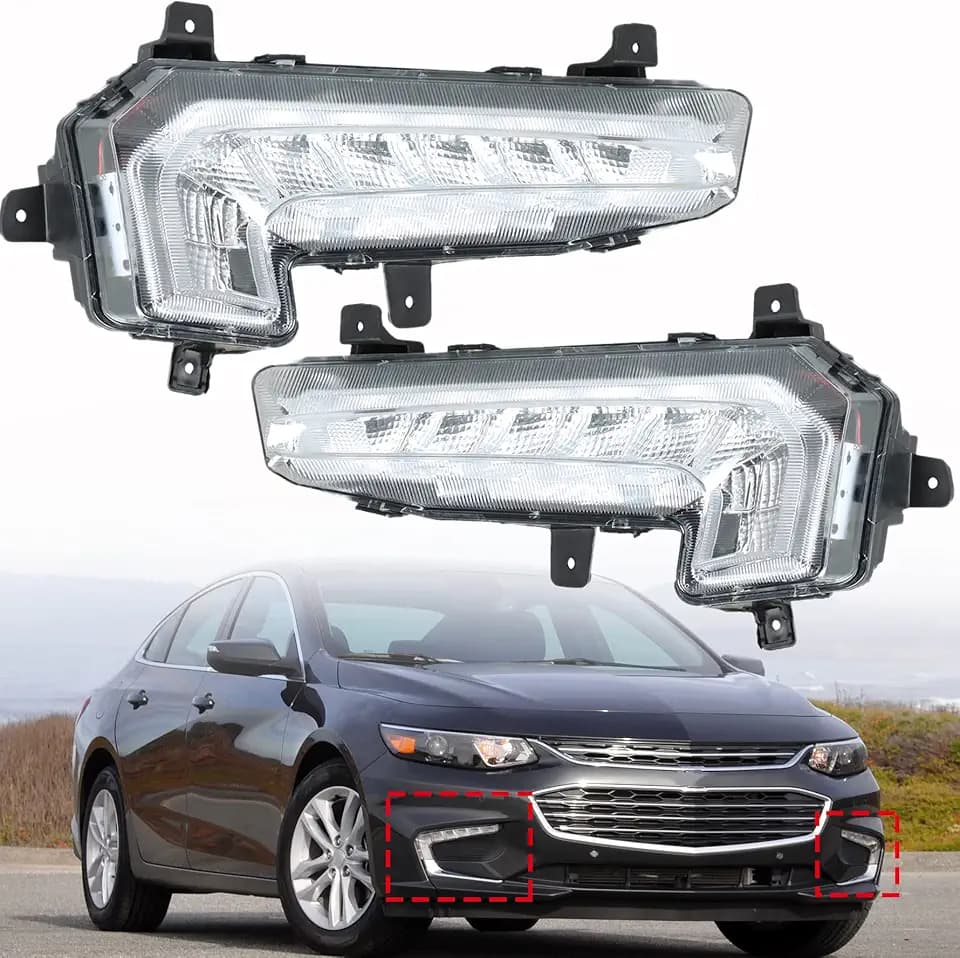 munirater 2-Pack Fog Lights w/DRL Replacement for Malibu 2016-2018
