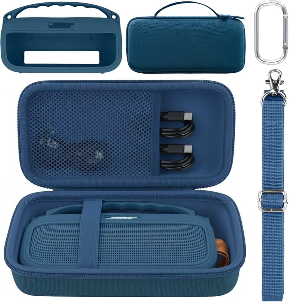 co2CREA Hard and Silicone Case for Bose SoundLink Flex 2/1,Twilight Blue