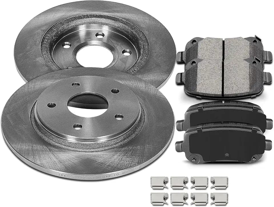 SCITOO Brake Rotor and Pad,Rear Discs Brakes Rotors and Ceramic Brake Pads