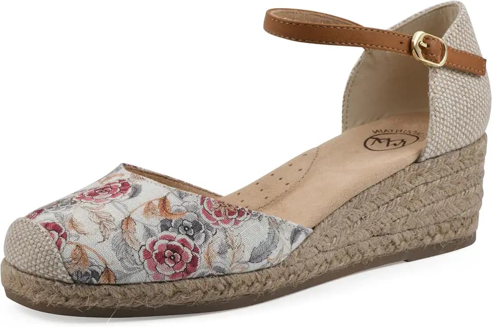White Mountain Women's Maintain Mini-Heel Espadrille Sandal