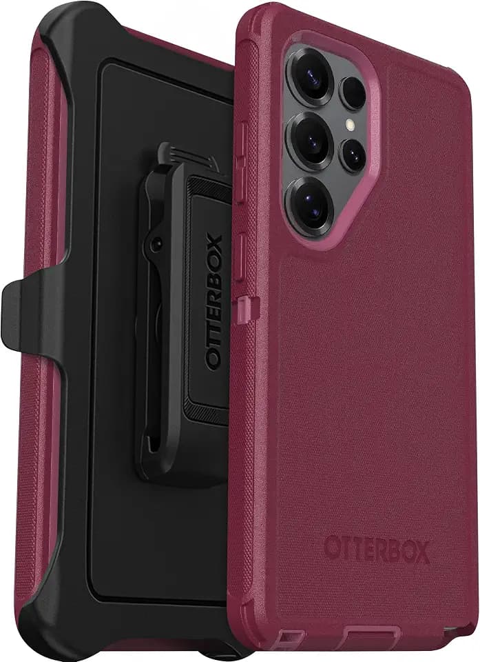 OtterBox Samsung Galaxy S25 Ultra (Only) - Defender Series Case - Foxberry (Pink) - Holster Clip Included - Rugged & Durable - with Port Protection, Wireless Charging Compatible, Non-Retail Packaging