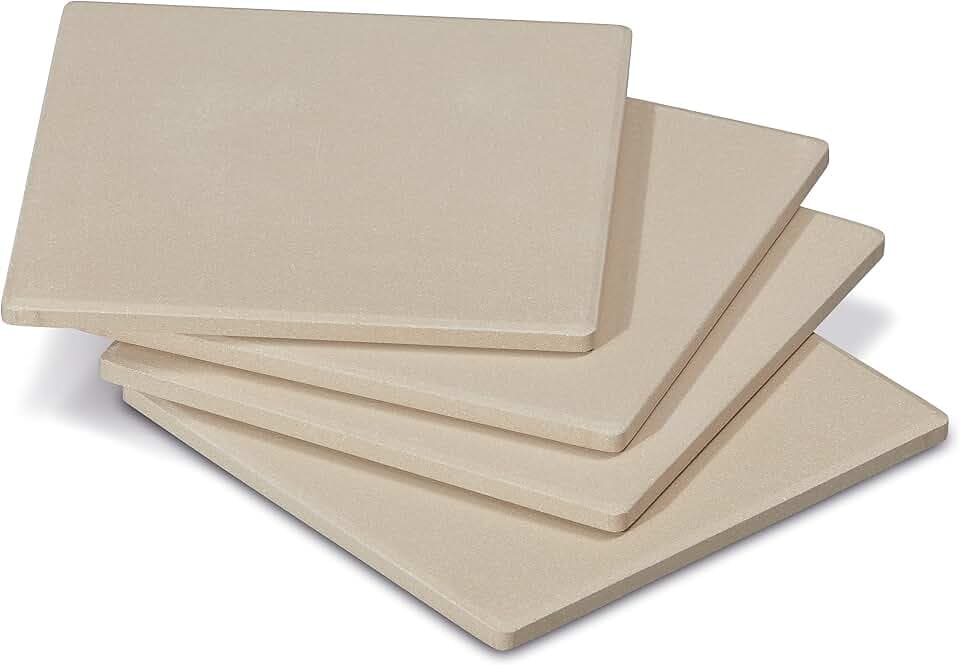 Enders® PIZZASTEINE 8811 4er-Set, 19 cm x 19 cm, rechteckig, Grill-Zubehör, Gasgrill BBQ, beige