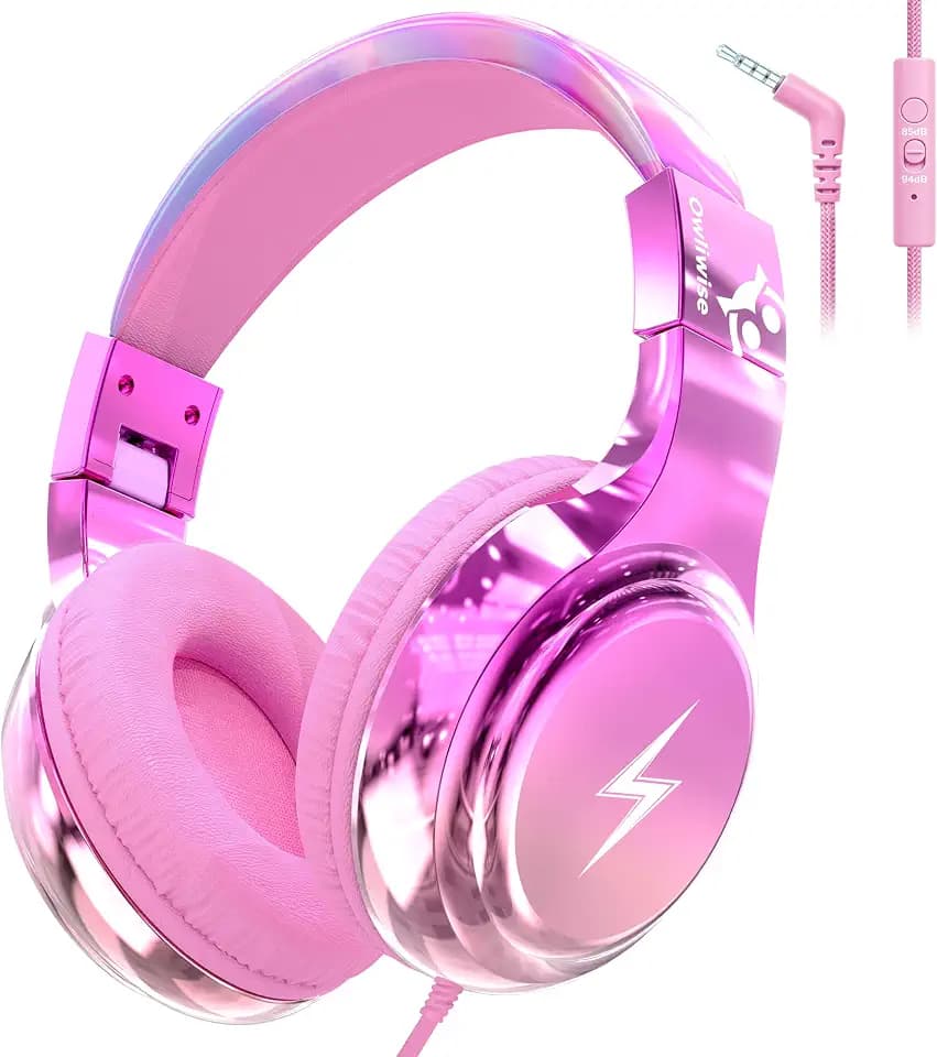 Owliwise Kids Headphones with Cord with Mic, 85/94dB Safe Volume Limit